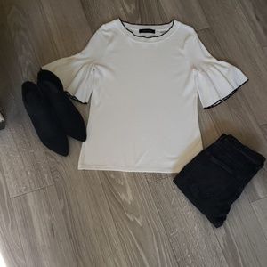 Ivanka Trump bell sleeve cream sweater